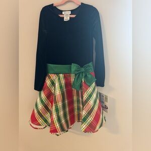 Bonnie Jean Black and Plaid Kids Formal Dress